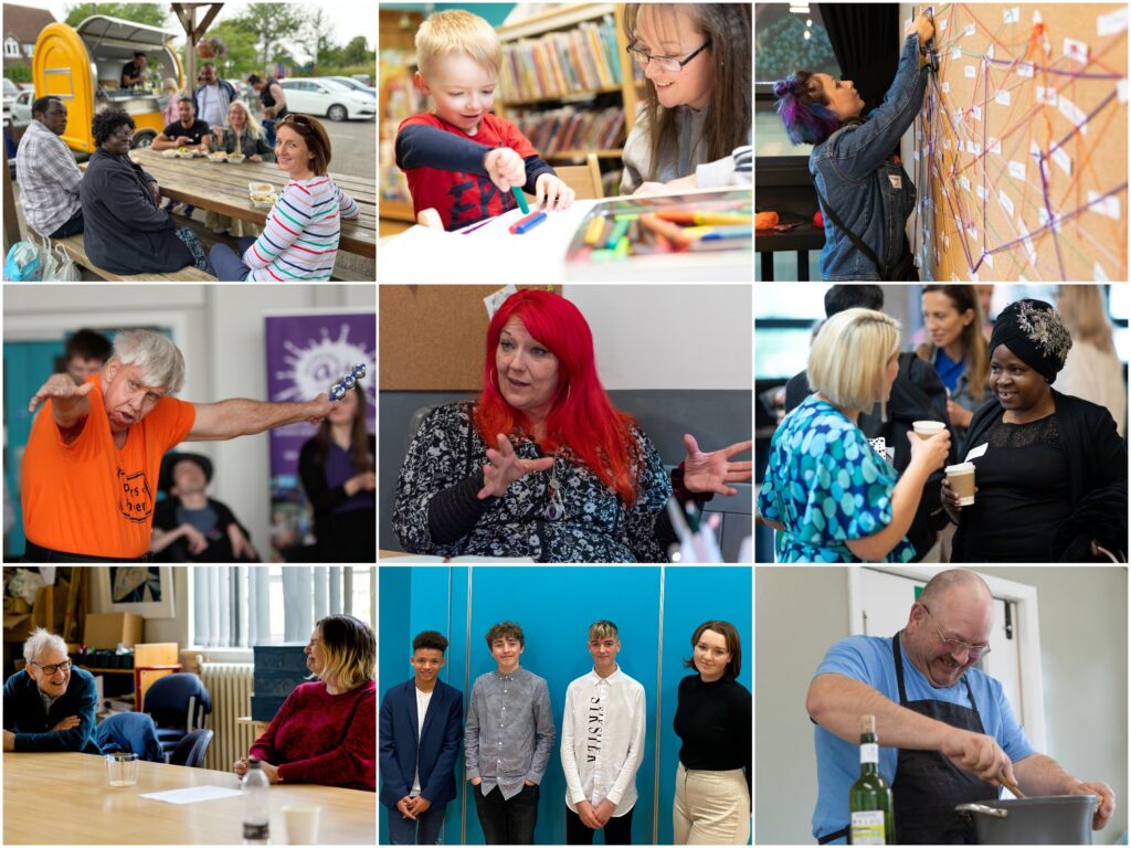 collage of people