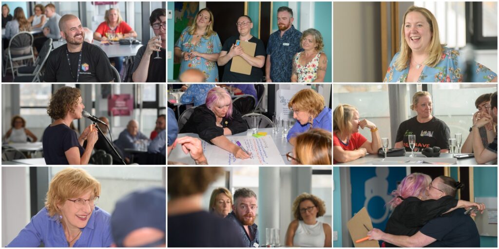 Collage of people discussing community in Scarborough