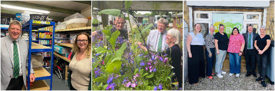 A collage of the High Sheriff of East Riding with community groups in the region
